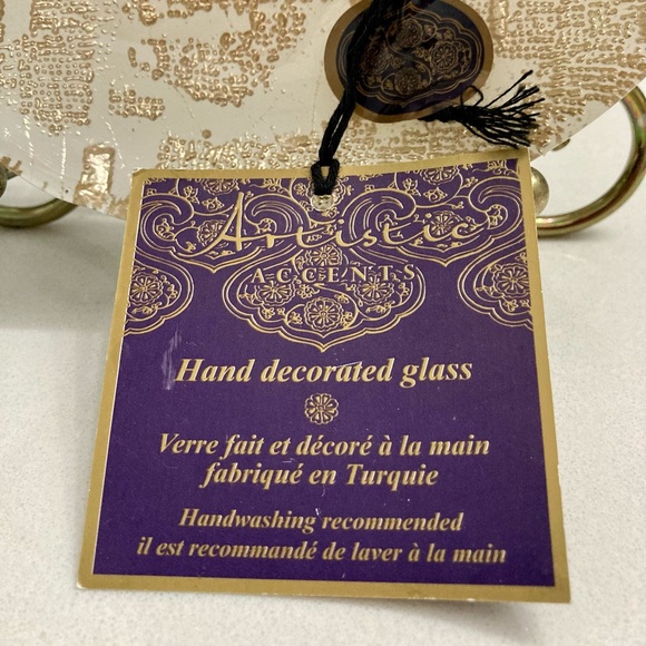 Artistic Accents Reverse Hand Painted Art Glass Elongated Oval Bowl - Picture 5 of 14